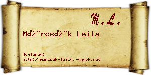 Márcsák Leila névjegykártya